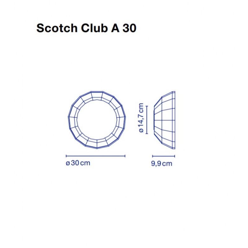 Wall lamp Scotch Club A 30 Terracotta - White
