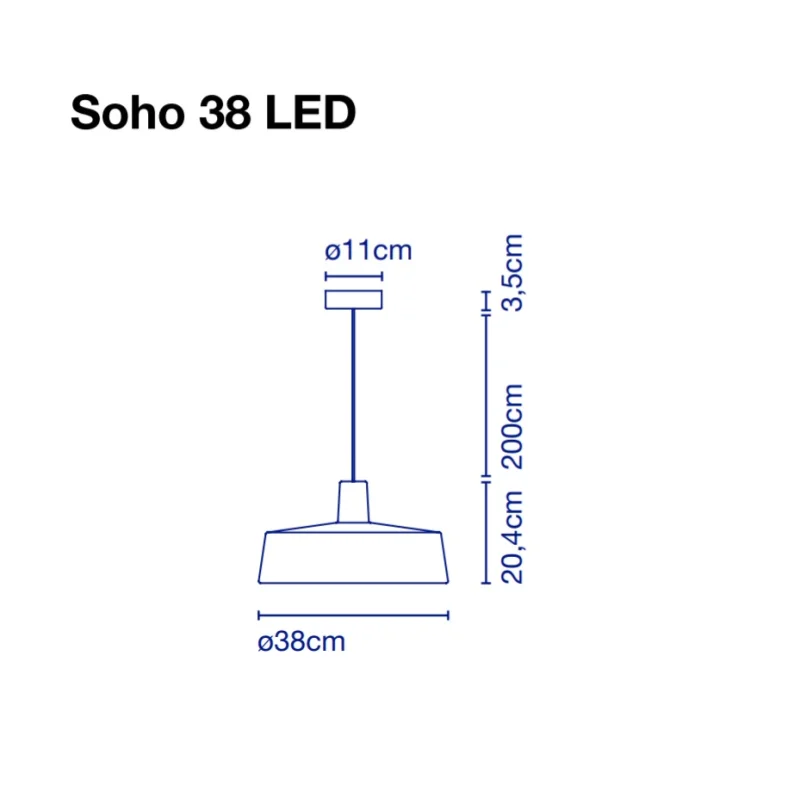 Pendant lamp Soho 38 LED Black