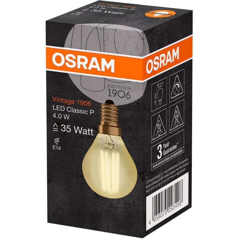 Osram LED (monochrome) EEC F (A - G) E14 Teardrop ...