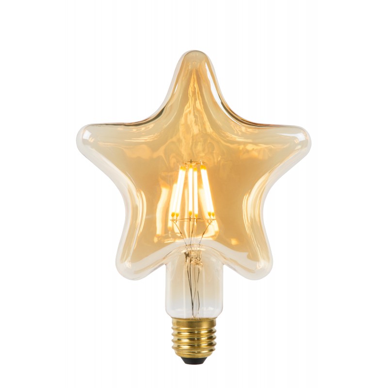LED Bulb E27, Ø 6,4 cm, Filament bulb - Amber