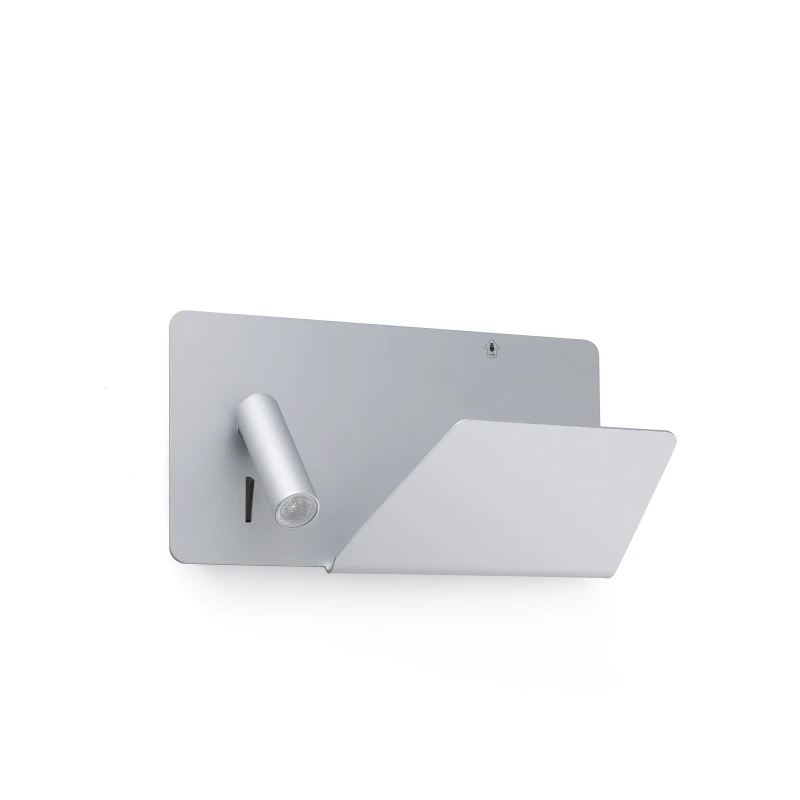 Sienas lampa SUAU USB Grey right
