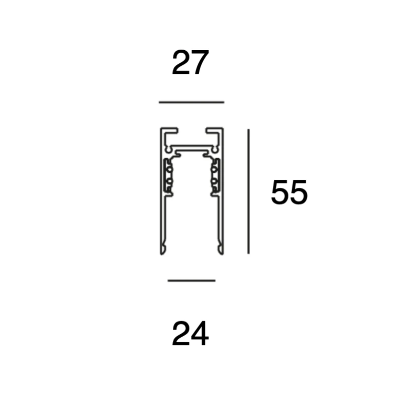 Z2000-48.SR.200.BK TRACK BLACK CEILING 2M 48V Magn...